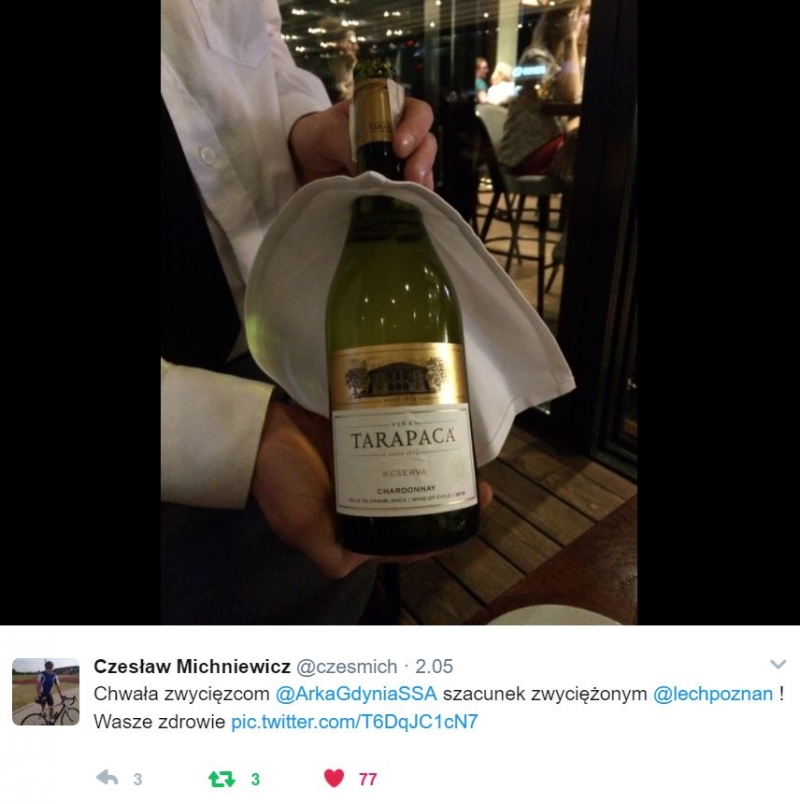 Twitter gratuluje Arce wygranej w finale Pucharu Polski.-image