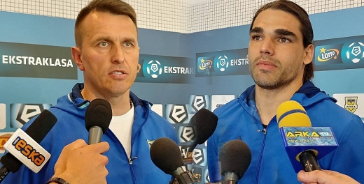 Leszek Ojrzyński i Ruben Jurado przed Cracovią.