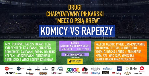 Drugi Charytatywny mecz o Psią Krew, czyli Komicy vs Raperzy