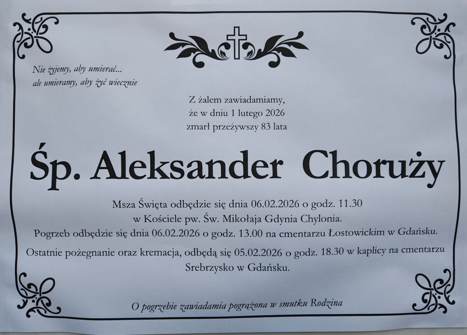 Zmarł Aleksander Choruży-image