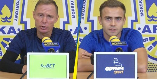 Ireneusz Mamrot i Kamil Mazek przed meczem z Puszczą Niepołomice