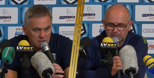 Trenerzy po meczu Arka - Miedź