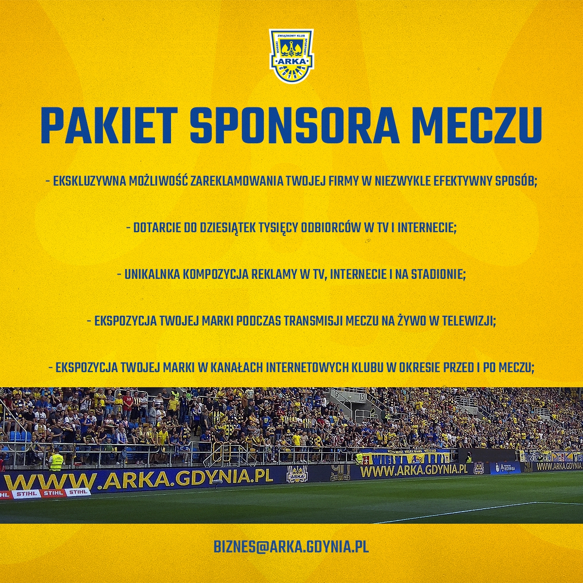 Zostań Sponsorem Meczu Arki Gdynia-image