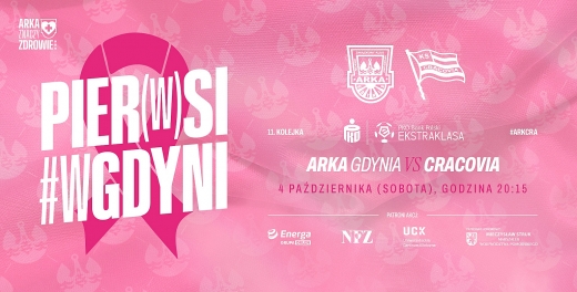 Różowy mecz w Gdyni. Arka Gdynia - Cracovia