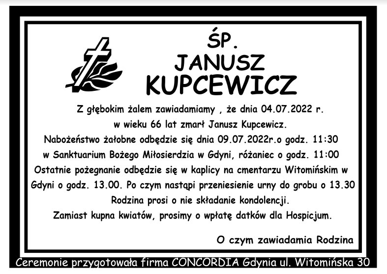 Ostatnia droga śp. Janusza Kupcewicza w sobotę-image
