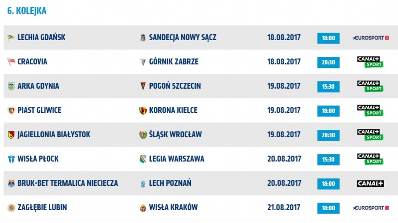 Zmiany w 6 kolejce: Arka w sobotę.-image