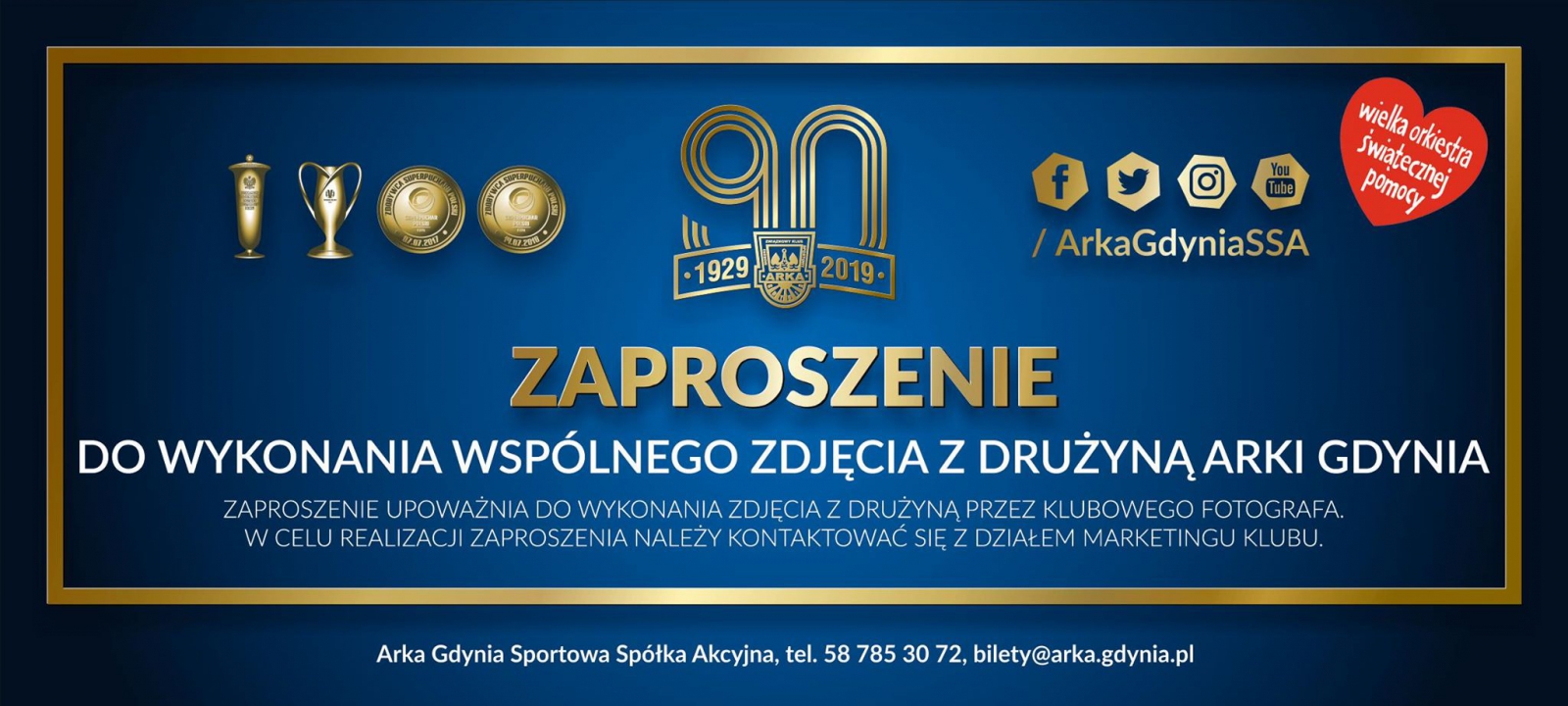 Arka Gdynia gra dla WOŚP.  Finisz aukcji!-image
